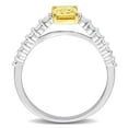 thumbnail image 4 of Emerald Cut Yellow Sapphire & 0.30 CT.T.W. Diamond Ring in 14K Gold, 4 of 6