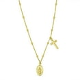 thumbnail image 1 of 14K Yellow Gold Lady of Guadalupe and Cross Necklace, 16", 1 of 3