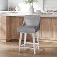 thumbnail image 1 of HH2 Home Upholstered Tapered Back Wood Adjustable Height Swivel Bar Stool, 1 of 19