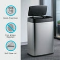 thumbnail image 2 of Tramontina Large Stainless Steel Sensor Trash Bin, 13.2 Gal, 2 of 12