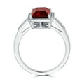 thumbnail image 3 of Emerald Cut Gemstone & 0.14 CT. T.W. Halo Diamond Ring in Sterling Silver, 3 of 5