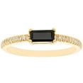 thumbnail image 1 of Baguette Cut Gemstone and 0.10 CT. T.W. Diamond Ring in 14K Gold, 1 of 4