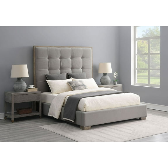 Cape Cod Tufted Fabric Queen Bed