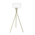 thumbnail image 2 of LAMPz® 58in Tripod Floor Lamp with White Linen Shade, Black or Brass, 2 of 6
