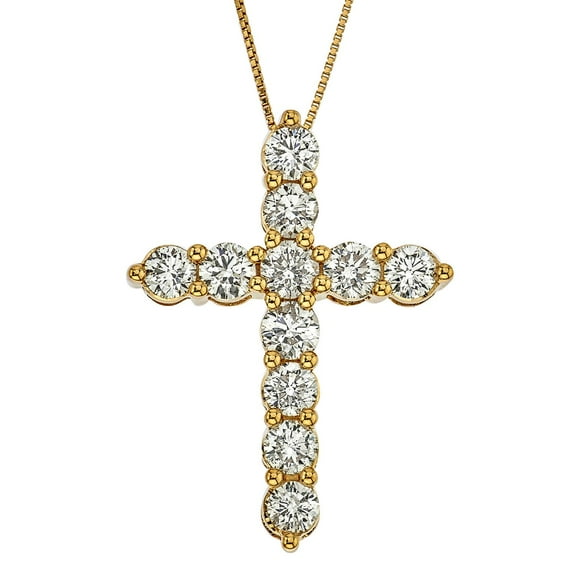 2.00 CT. T.W. Diamond Cross Pendant in 14K Gold