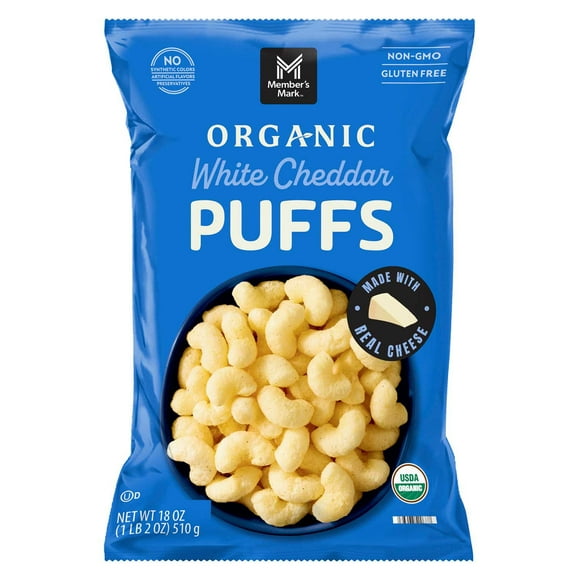 Member's Mark Organic White Cheddar Puffs, 18 oz.