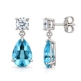 thumbnail image 2 of Round and Pear Cut Gemstone Pendant and Earring Set in Sterling Silver, 2 of 6
