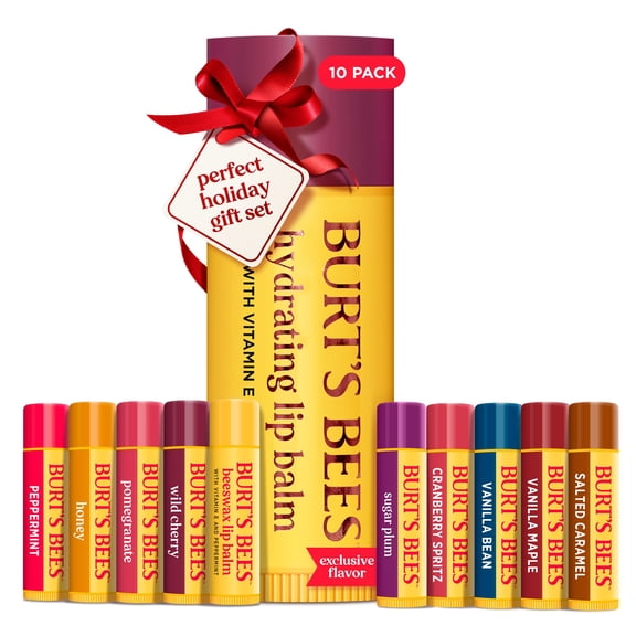 Burt's Bees Moisturizing Lip Balm Mega Balm Holiday Gift Pack, 10 tubes