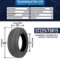 thumbnail image 6 of Greenball Transmaster STR - ST225/75R15 LRE 117N Special Trailer Radial Tire, 6 of 7