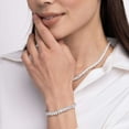 thumbnail image 5 of Lab Created White Sapphire Gemstone Tennis Bracelet in Sterling Silver, 5 of 5