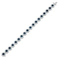 thumbnail image 2 of Round Cut Lab Created Gemstone Halo Tennis Bracelet, 2 of 4