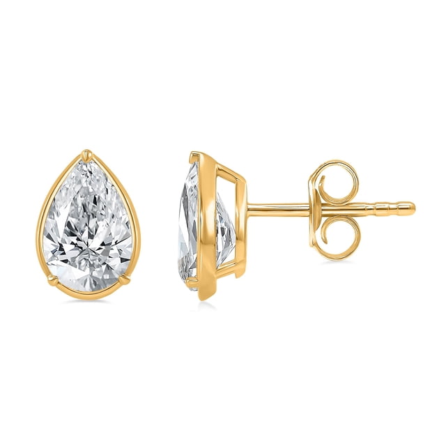 Lab Created Fancy Cut Diamond Stud Earrings in 14K Gold