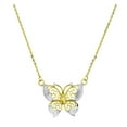 thumbnail image 1 of 14K Two Tone Gold Butterfly Necklace, 1 of 4