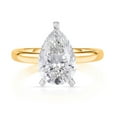 thumbnail image 1 of Lab Created Pear Cut Solitaire Diamond Ring In 18K Gold, 1 of 7