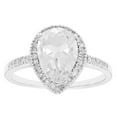 thumbnail image 1 of Pear Cut Lab Created Gemstone & 0.19 CT. T.W. Diamond Ring in 14K Gold, 1 of 3