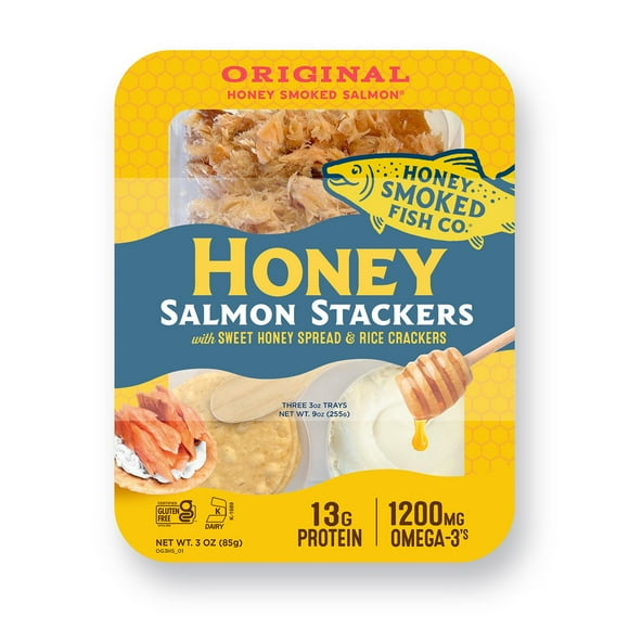 Honey Smoked Fish Honey Salmon Stackers, 3 oz., 3 pk.