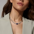thumbnail image 2 of Lab Created Gemstone Tennis Necklace in Sterling Silver, 2 of 6