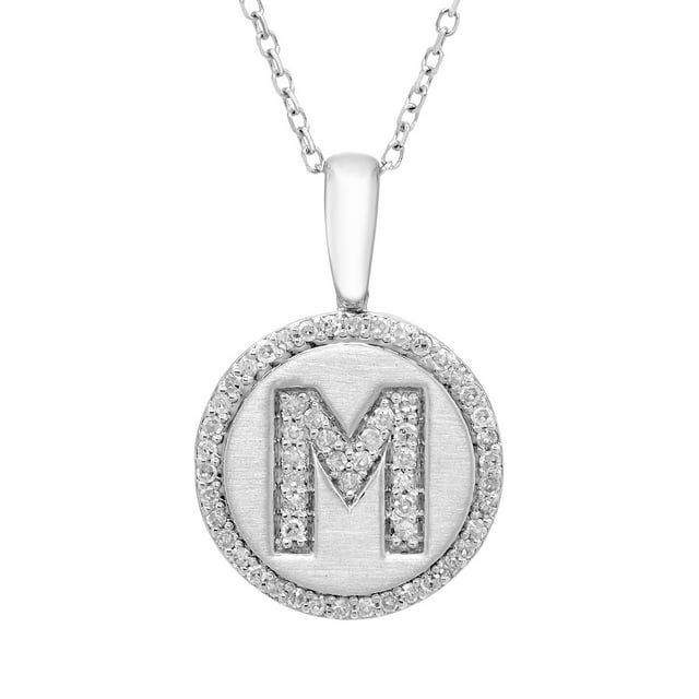 Diamond Initial Pendant Necklace in Sterling Silver