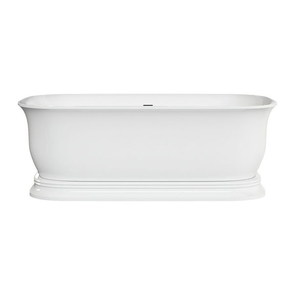 details by Becki Owens Freestanding Bathtub with Center Drain in Glossy White, 67" L x 31.5" W x 23.5" H