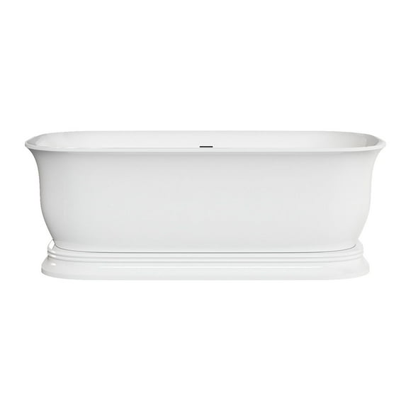 details by Becki Owens Freestanding Bathtub with Center Drain in Glossy White, 67" L x 31.5" W x 23.5" H
