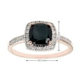 thumbnail image 4 of Cushion Cut Gemstone & 0.18 CT.T.W. Halo Diamond Ring in 14K Gold, 4 of 5