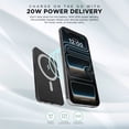 thumbnail image 2 of iHome 5000mAh Magnetic Power Bank with 6Ft USB-C Cable, MagSafe Compatible, 20W Rapid Power Delivery, 2 of 6