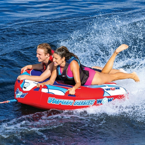 WOW Sports Vapor Rush 2-Person Towable Starter Kit with 2K Rope and 12V Pump