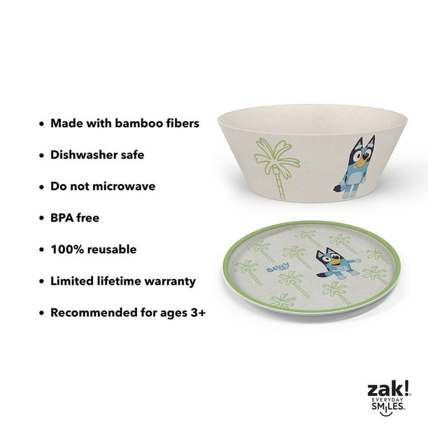 Zak Designs 8-Piece Bamboo Melamine Kids Dinnerware Set - Samsclub.com
