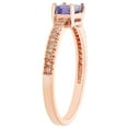 thumbnail image 3 of Baguette Cut Gemstone and 0.10 CT. T.W. Diamond Ring in 14K Gold, 3 of 3