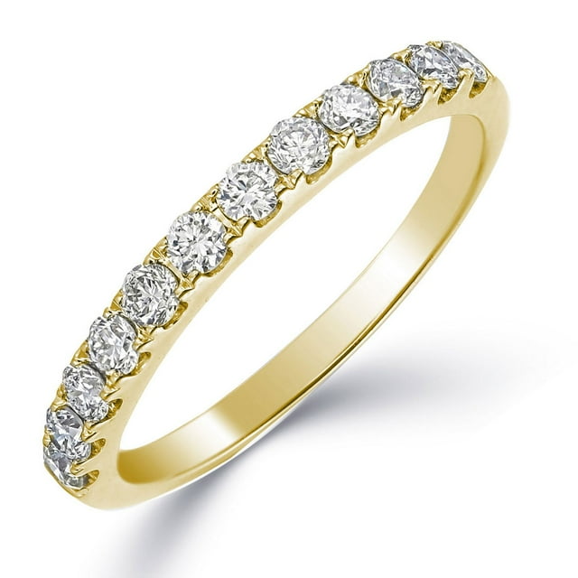 Round Cut Diamond Band in 14K Gold