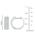 thumbnail image 4 of 1.00 CT. T.W. Round Cut Three Row Diamond Huggie Hoop Earrings in 14K Gold, 4 of 4