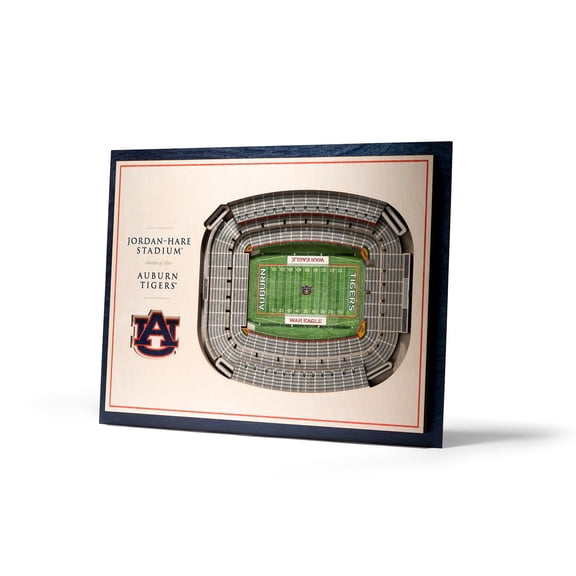 YouTheFan Auburn Tigers 17"x13" 3D 5 Layer Stadium View Wall Art