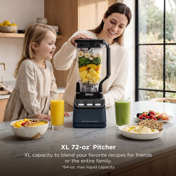 Ninja SMOOTHIEiQ 1400PW Blender, 72-oz XL Pitcher, Auto-iQ Preset