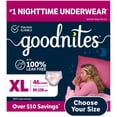 thumbnail image 1 of Goodnites Nighttime Bedwetting Underwear for Girls, Sizes Extra Small - Extra Extra Large, 1 of 14