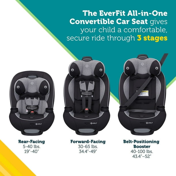 Safety 1st Everfit All-in-One Convertible Car Seat, Choose Color