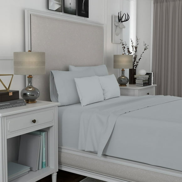 Aireolux 600 Thread Count 100% Cotton Sateen Wrinkle-Resistant Sheet Set, Assorted Sizes