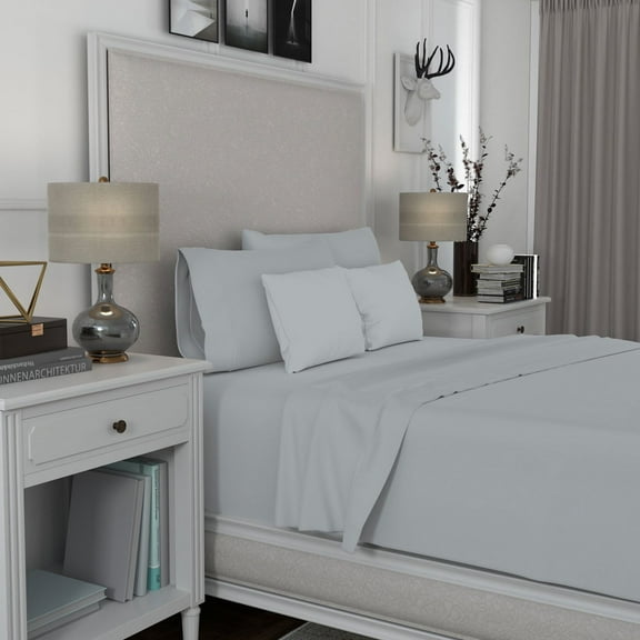 Aireolux 600 Thread Count 100% Cotton Sateen Wrinkle-Resistant Sheet Set, Assorted Sizes