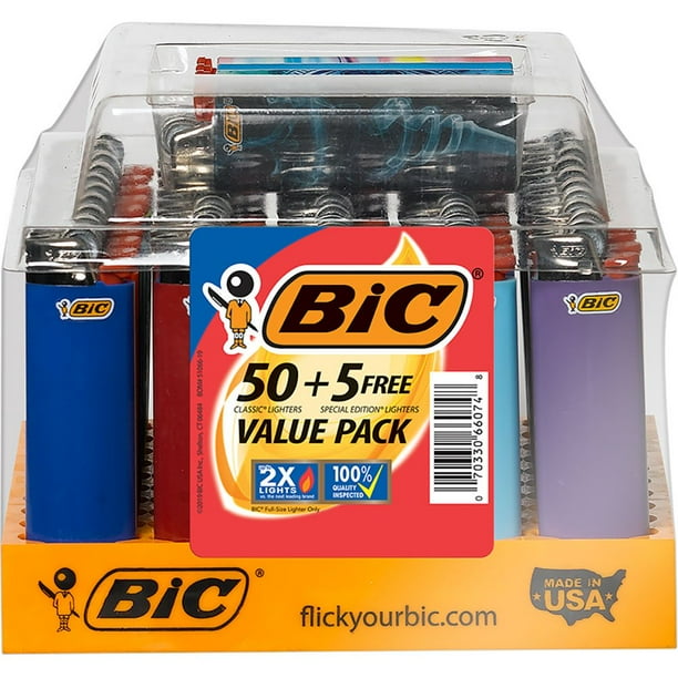 cigarette lighter pack of 50 Bic Classic Maxi Lighters, Tray Plus 3 Free Special Lighters (Total 53 Lighters) Amazon.com: Five Flags Windproof Cigarette