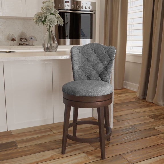 HH2 Home Edenwood Wood Counter Height or Bar Height Swivel Stool