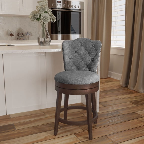 HH2 Home Edenwood Wood Counter Height or Bar Height Swivel Stool