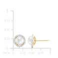 thumbnail image 5 of Freshwater Cultured Pearl Earrings with Diamond Accents in 14k Yellow Gold, 5 of 5