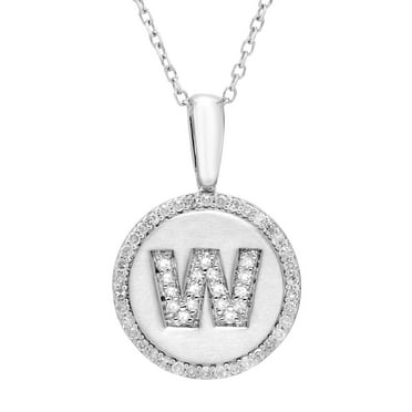 Diamond Initial Pendant Necklace in Sterling Silver