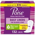 thumbnail image 1 of Poise Daily Incontinence Panty Liners, 2 Drop Very Light, 132 ct., 1 of 2