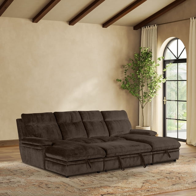 Skylar Convertible Sleeper Sectional with Double Chaise