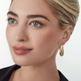 thumbnail image 4 of Elongated Oval Hoop Earrings in 14K Gold, 4 of 4