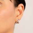 thumbnail image 7 of 0.47 CT. T.W. Round Cut Criss Cross Diamond Hoop Earrings in 14K Gold, 7 of 8