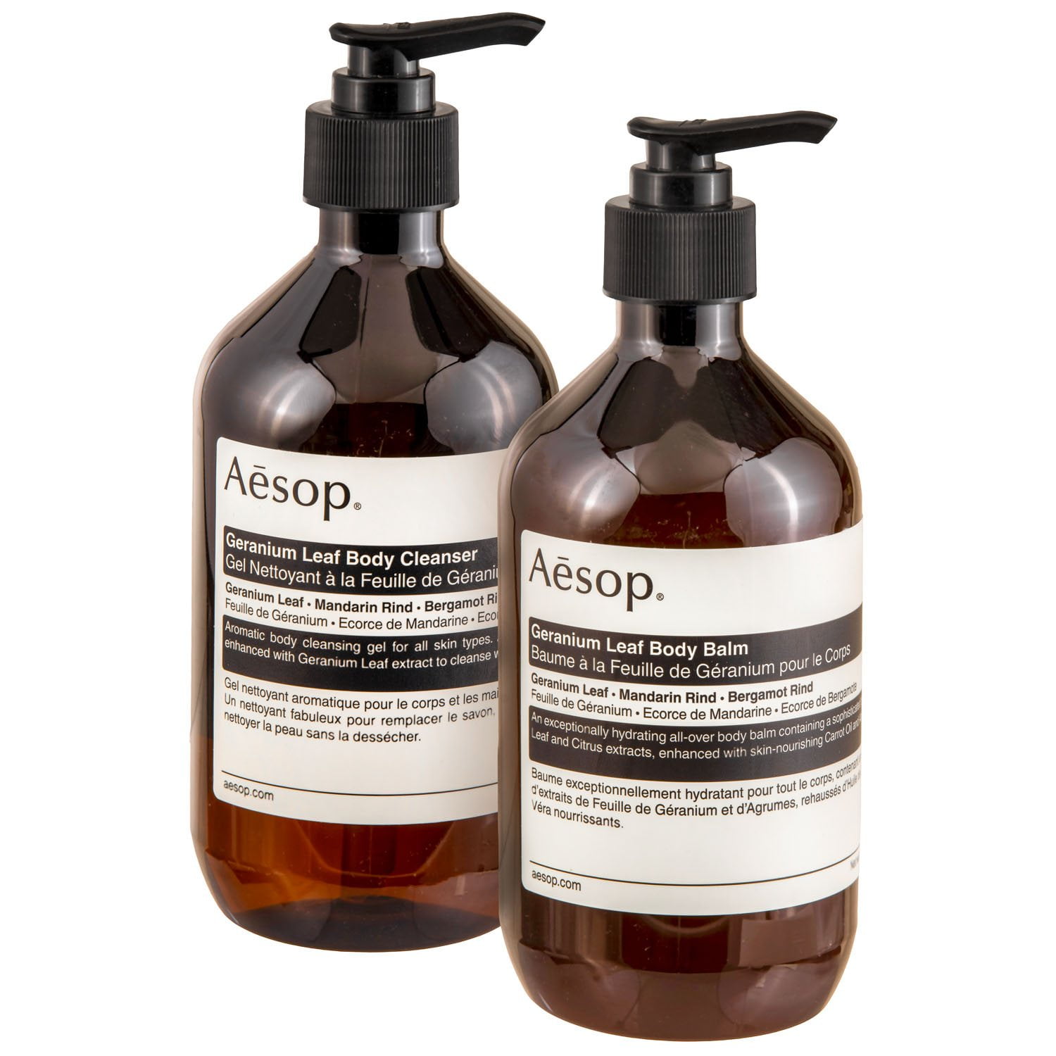 Aesop Geranium Leaf Duet, Body Cleanser & Body Balm Kit