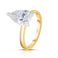 thumbnail image 2 of Lab Created Pear Cut Solitaire Diamond Ring In 18K Gold, 2 of 7
