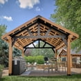 thumbnail image 2 of Range Cedar and Steel Gazebo with Lofted Roof and PowerPort, 2 of 15