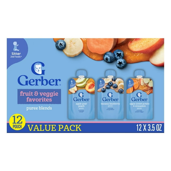 Gerber Toddler Pouch Variety Pack, 3.5 oz., 12 ct.
